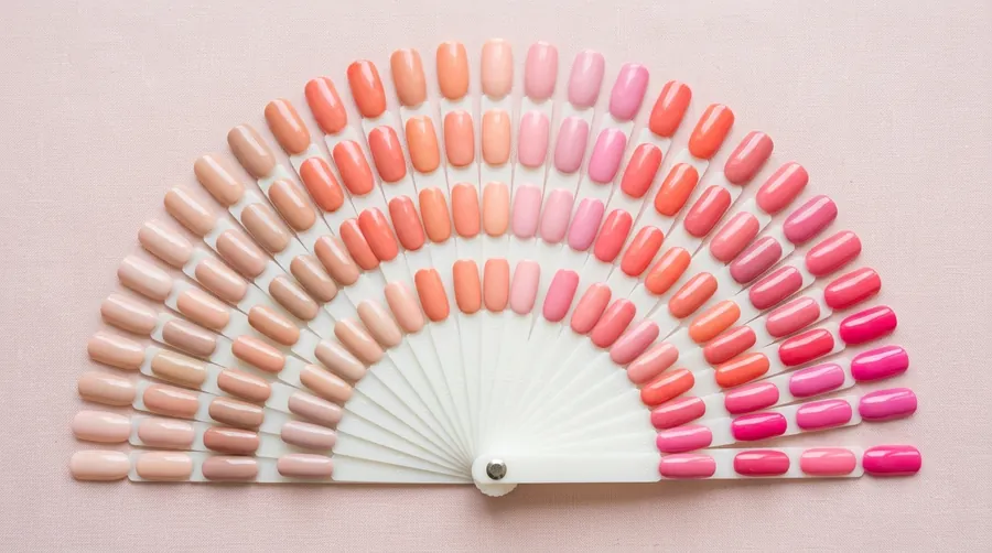 Carta de colores de esmaltes en abanico